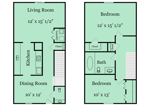 2 bed 1.5 bath floor plan B 2 bed 1.5 bath floor plan B at Broadway at East Atlanta, Atlanta, 30316